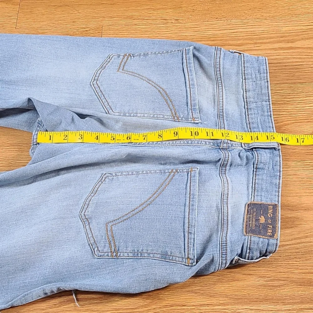 RING OF FIRE 34x28 FADED LIGHT WASH, DISTRESSED, NEW FEEL SLIM MEN'S JEANS